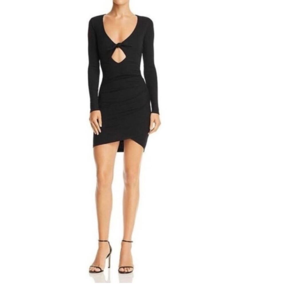 Tiger Mist Black Ribbed Cut-out Poppy Dress - Picture 7 of 14